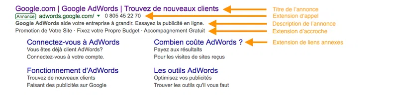 extensions d'annonces Google Adwords - Araoo