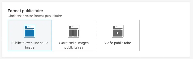formats publicitaire linkedin Ads - objectifs