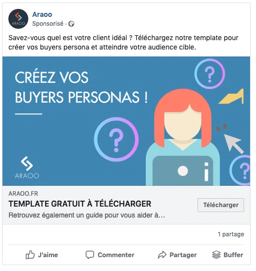 campagnes de publicité sur Facebook - Exemple de téléchargement ressources