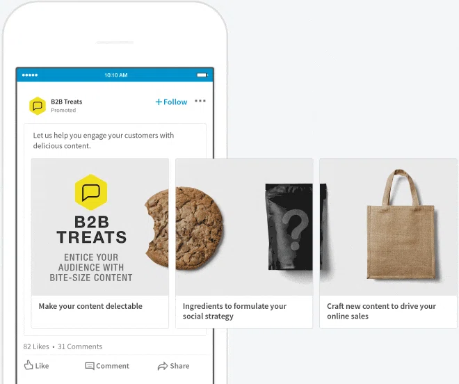 format de publicité linkedin ads - carrousel
