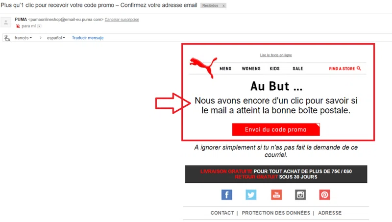 fidélisation des clients par emailing exemple puma - Araoo