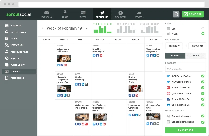 sprout social - outil de gestion des réseaux sociaux - Araoo blog