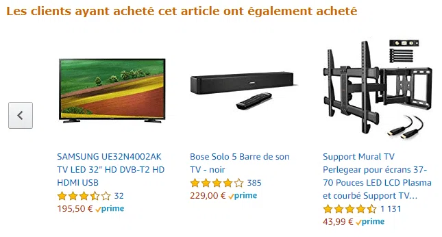 cross-selling amazon autres clients